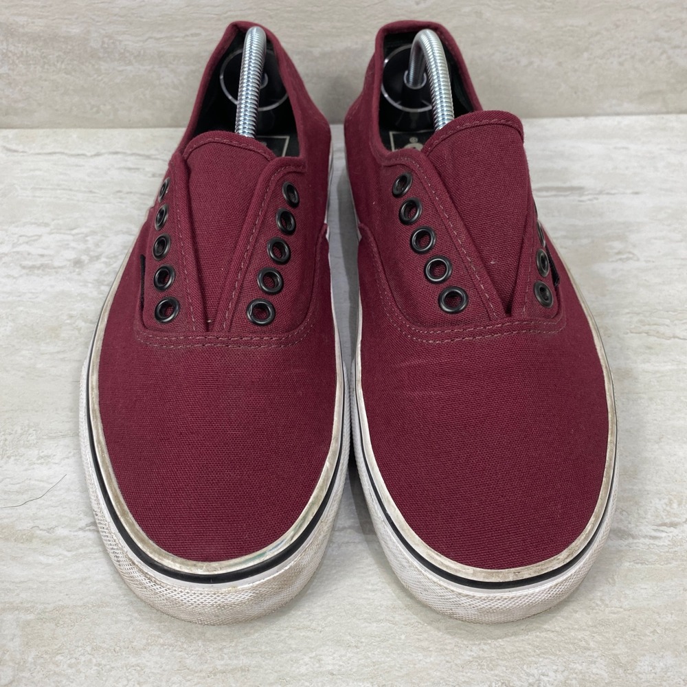 Vans Authentic‎ Lo Pro Men's Size 8 Burgundy Maroon Canvas Skate Sneakers Shoes